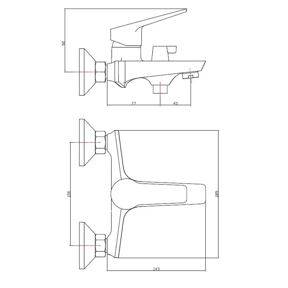 Смеситель ESKO Marburg черный для ванны с лейкой 88491108 Marbyrg STLM-0989683 - Вид №6