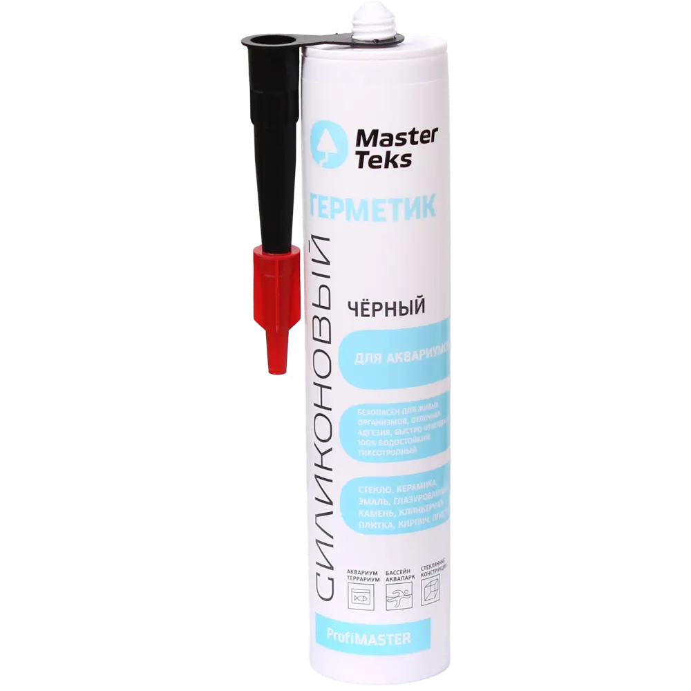 Герметик силиконовый Masterteks аквариумный уксусный черный 290 мл STLM-2030207