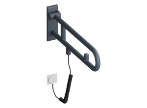 801.50B760 Откидная опорная рейка, электронная версия, кнопка смыва HEWI Edition matt | Polyamid