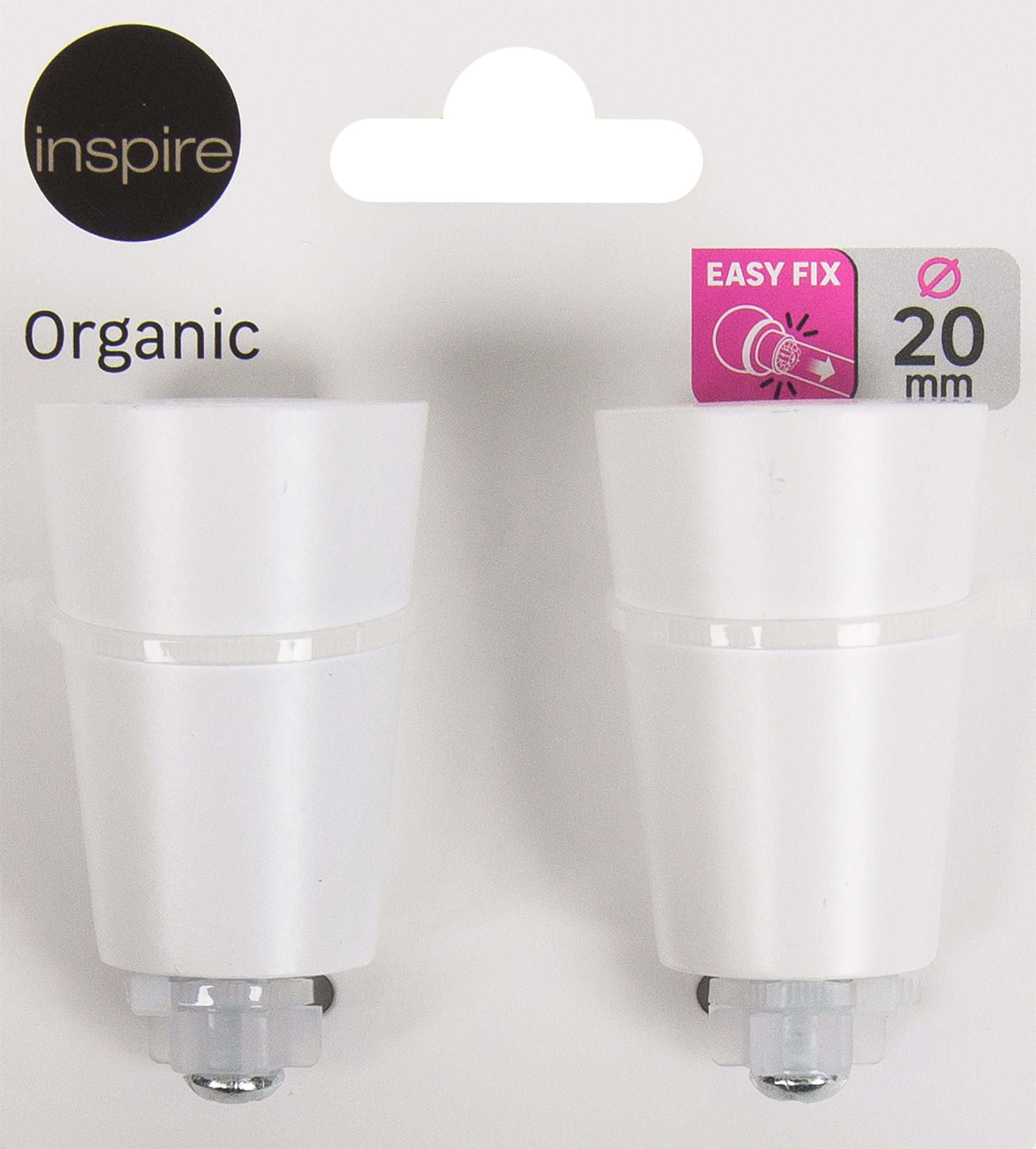 INSPIRE Наконечники «Поммель» для карнизов, белые матовые, 2 шт 82549301 STLM-0029518 - Вид №2