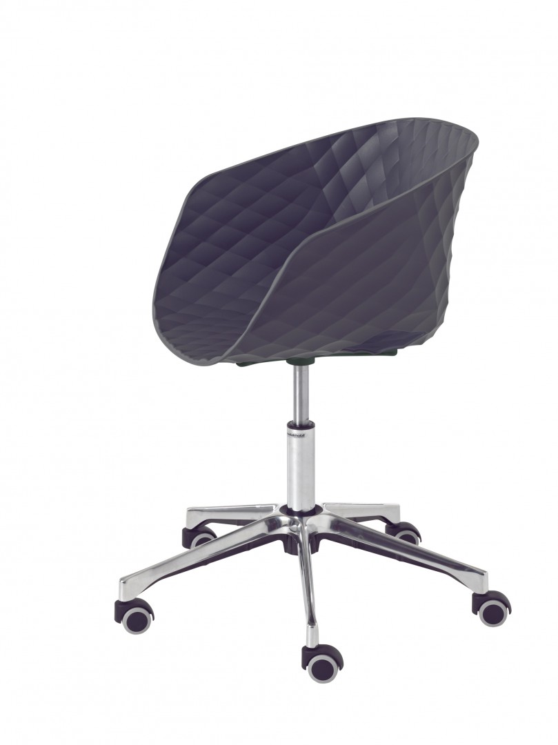 Uni-Ka 597-DR Вращающееся кресло с 5-ю направляющими на колесиках, алюминиевая рама. Полипропиленовая оболочка. Et al. Uni-ka