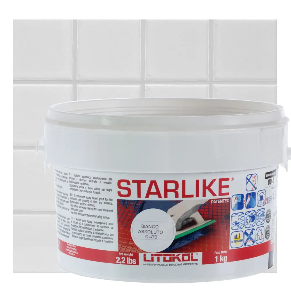 Затирка эпоксидная Litokol Litochrom Starlike C.470 цвет белый 1 кг Без серии STLM-2165201