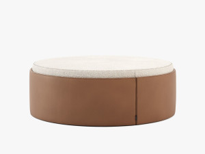 Круглый пуф из ткани