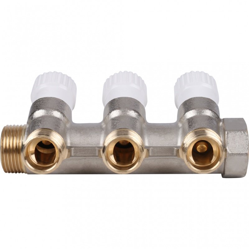 Коллектор 3/4" STOUT с вентилями на 3 выхода 1/2" SMB6851341203 - Вид №2