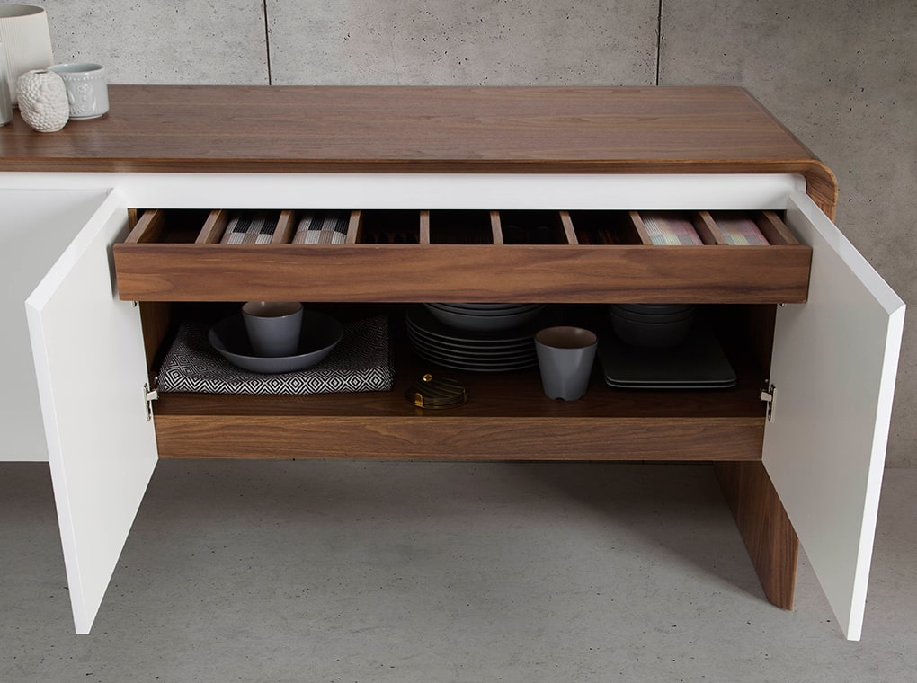 098771 Сервант MK1909SB ореховый с белыми дверцами Angel Cerda  - Вид №5