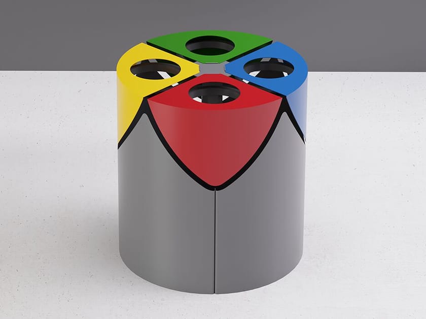 Корзина для мусора из листового металла для раздельного сбора DIMCAR KURT FOUR ARCH-00108927