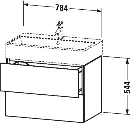 LC627700909 L-Cube Тумбочка подвесная Светло-голубой матовый декор Duravit - Вид №1