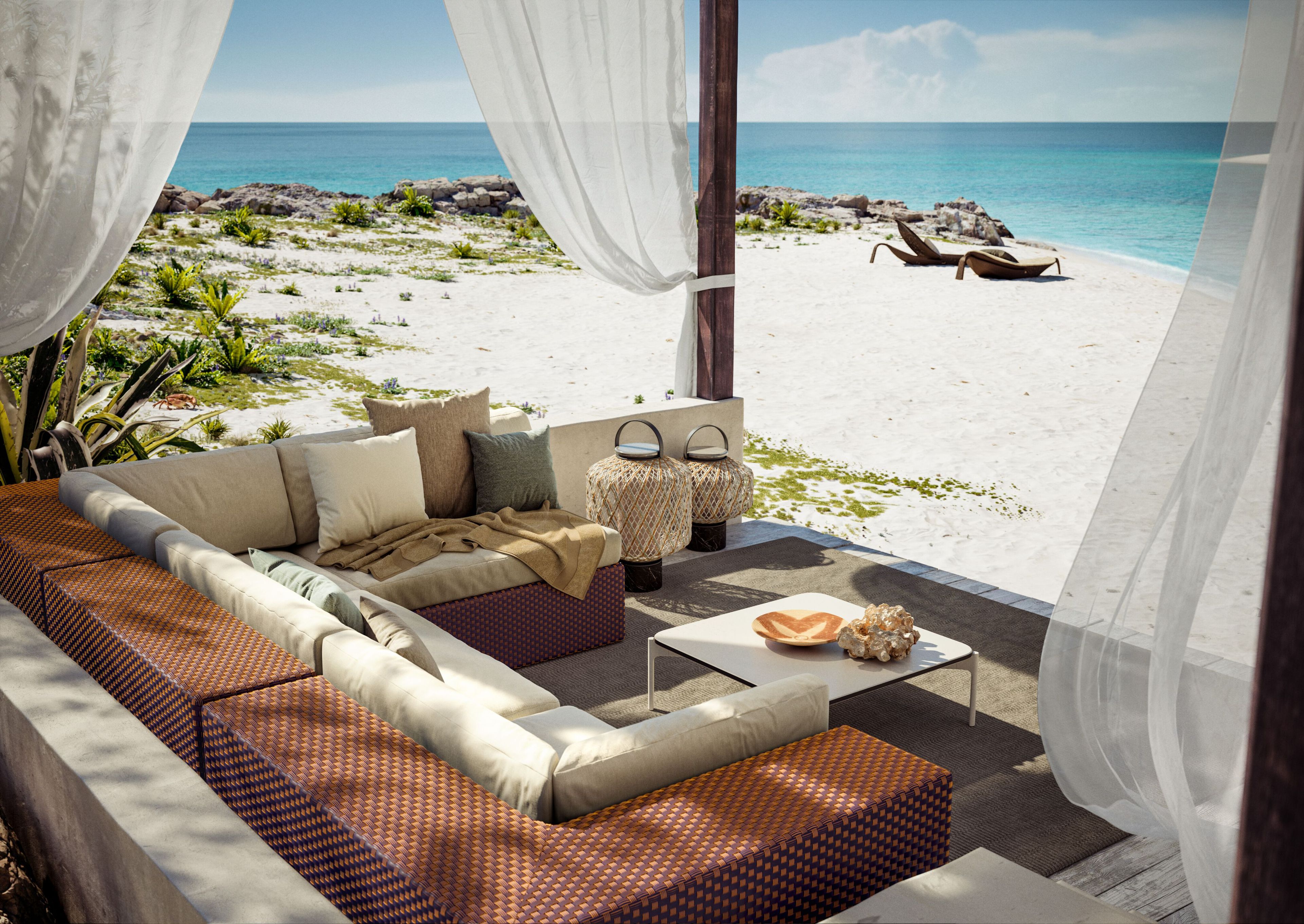 Модульный садовый диван из синтетического волокна DEDON гостиная ARCH-00062763 - Вид №3