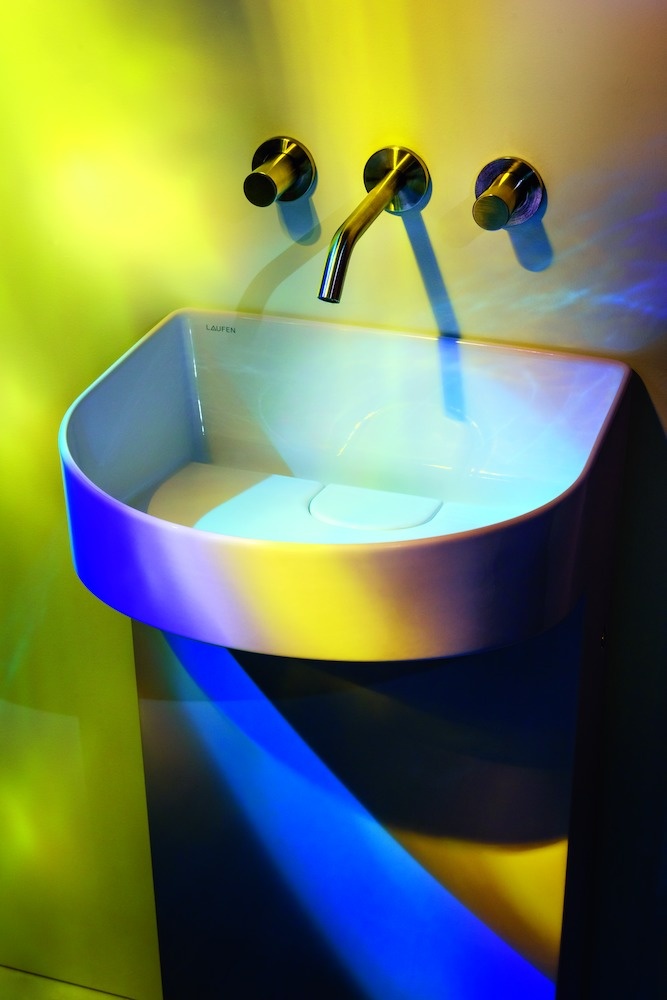 H8113410001121 Раковина, объединенная с пьедесталом, без места для установки смесителя, крепление к стене, включает керамическую крышку для сливного отверстия LAUFEN PRO - Вид №4