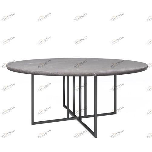 Обеденный стол круглый с мраморной столешницей 120 см "Хэнкок" АЛЕТАН  350921 Черный 