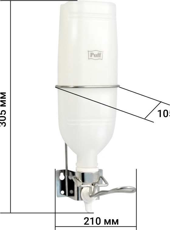 1402.168 Локтевой дозатор универсальный для жидкого мыла и дез растворов 1000 мл 8192 PUFF  - Вид №5