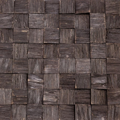 Мозаика и 3D панели из дерева Tarsi 3D 3d Колотый Черный 1.0.6.1 Дуб Селект 3д (мозаика панели), брашированная, рельефная (3Д (мозаика панели), Брашированная, Рельефная) 300х300 мм 1401100063 - Вид №1