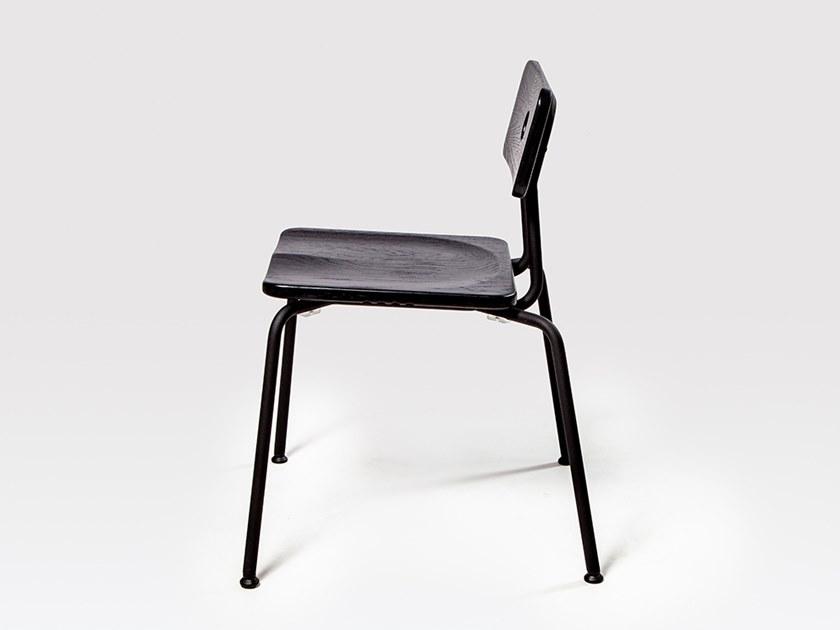 Liqui Contracts Штабелируемый лакированный стул из стали и дерева Milne sun-id-1484846 - Вид №3