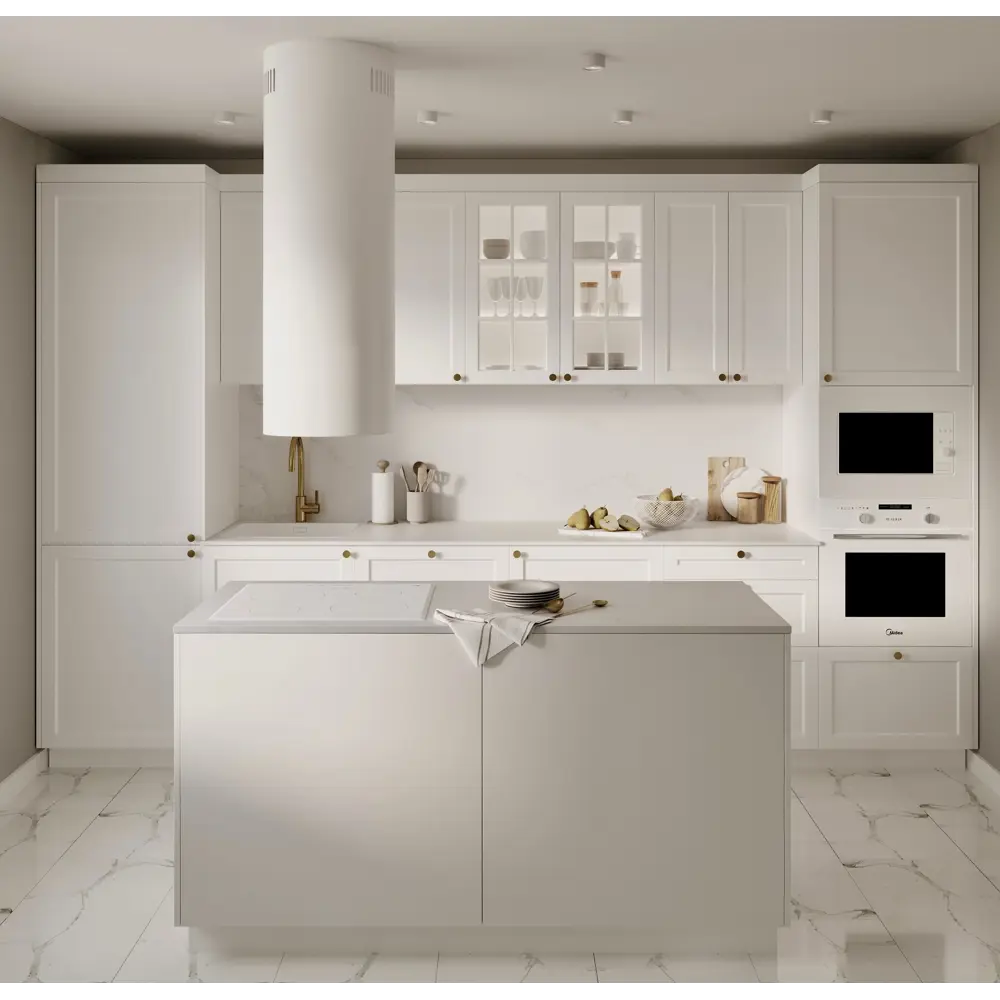 Фасад кухонный DELINIA ID Ньюпорт белый матовый с филенкой 82010405 STLM-0017295 - Вид №5