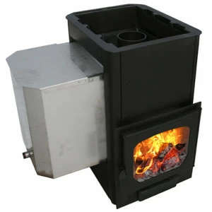 Печь для бани Варвара Мини с баком для воды без выноса Панорамная