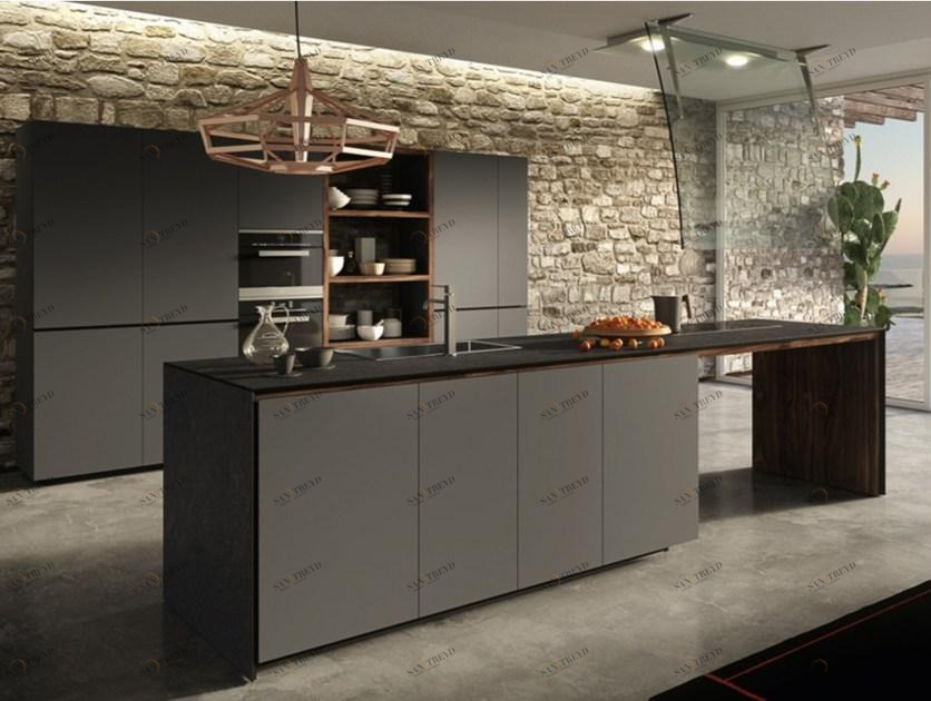 VALCUCINE Модульная кухня с лакированными дверцами Forma mentis sun-id-1399050