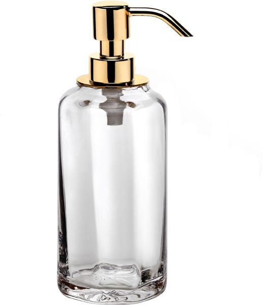 6607/GO-CRD-V5 Surya Crystal, дозатор высокий с помпой V5, цвет золото - эффект битого стекла