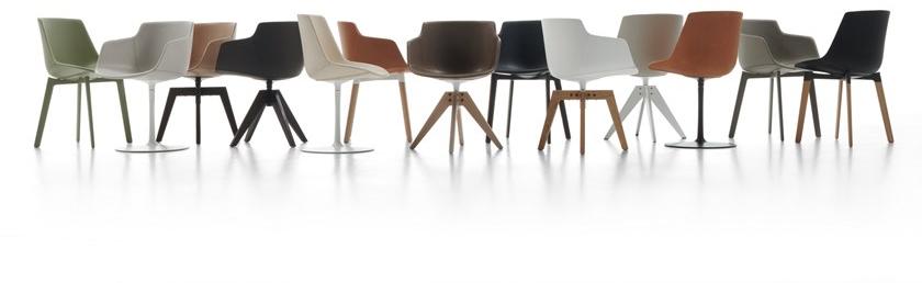 MDF Italia Поворотное кожаное кресло с подлокотниками Flow sun-id-1492309 - Вид №6