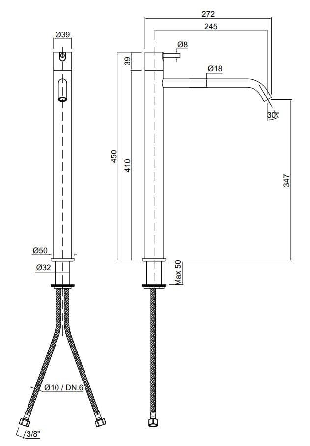 Однорычажный смеситель для раковины из нержавеющей стали Antoniolupi Ayati ARCH-00048525 - Вид №5