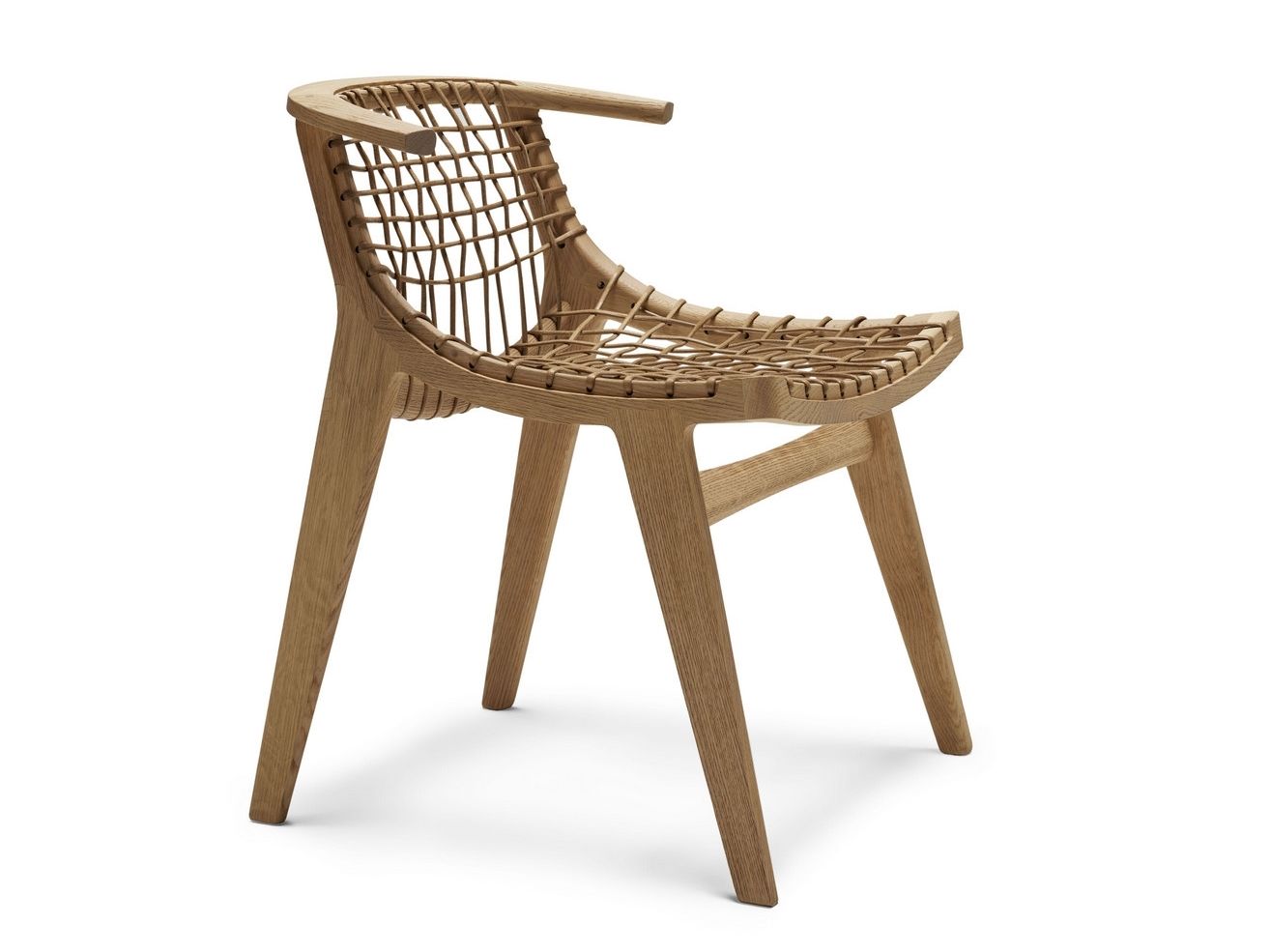 Стул из дуба и плетеной веревки Knoll Klismos ARCH-00078056