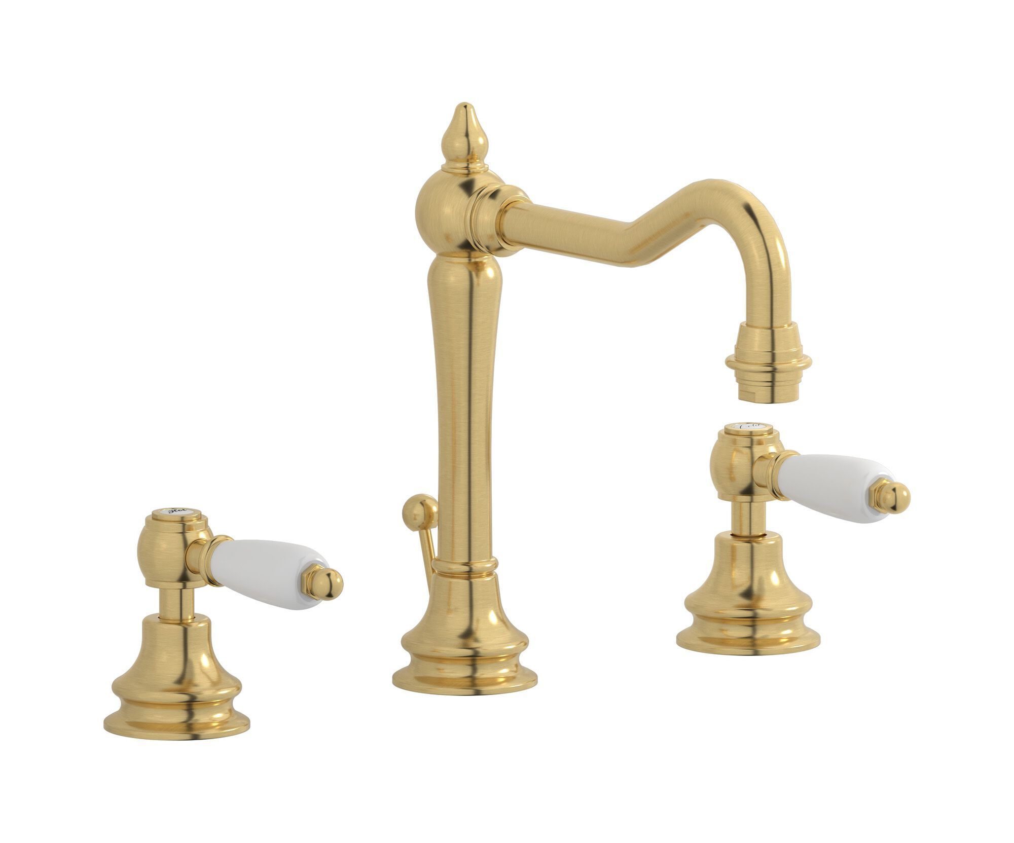 Смеситель для раковины с 3 отверстиями для пола с автоматическим сливом IB Hermes + Hermes Elle ARCH-00017372 - Вид №3