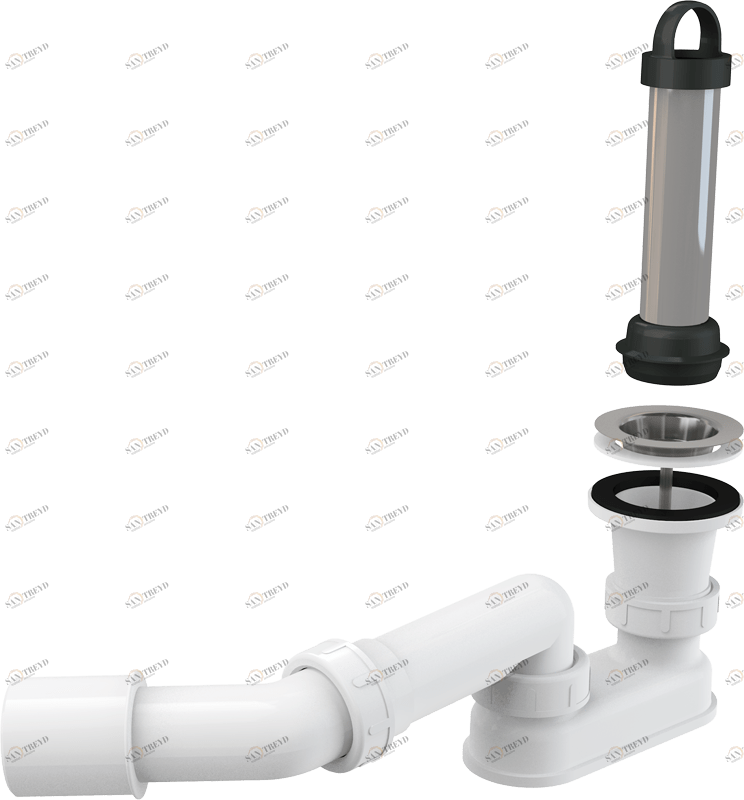 Сифон для душевого поддона с гидрозатвором и коленом ALCAPLAST A46250