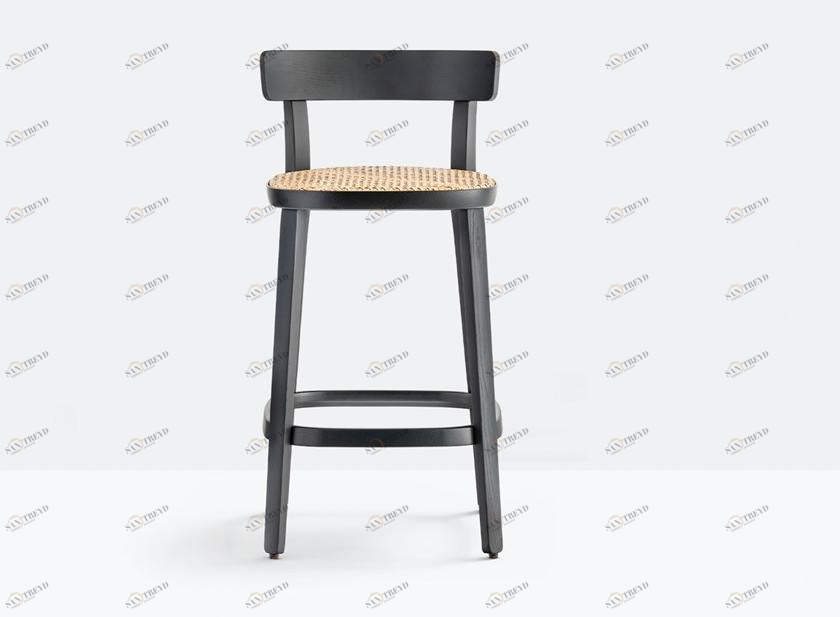 Pedrali Высокий табурет из ясеня с сиденьем из венской соломы Folk 2926