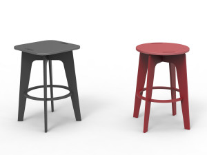 Полиэтиленовый барный стул с подставкой для ног