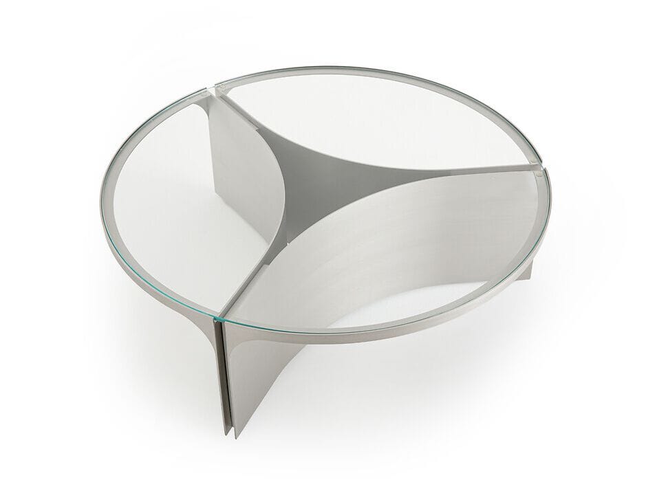 Круглый журнальный столик из нержавеющей стали и стекла AMPM Gira ARCH-00056850 - Вид №8