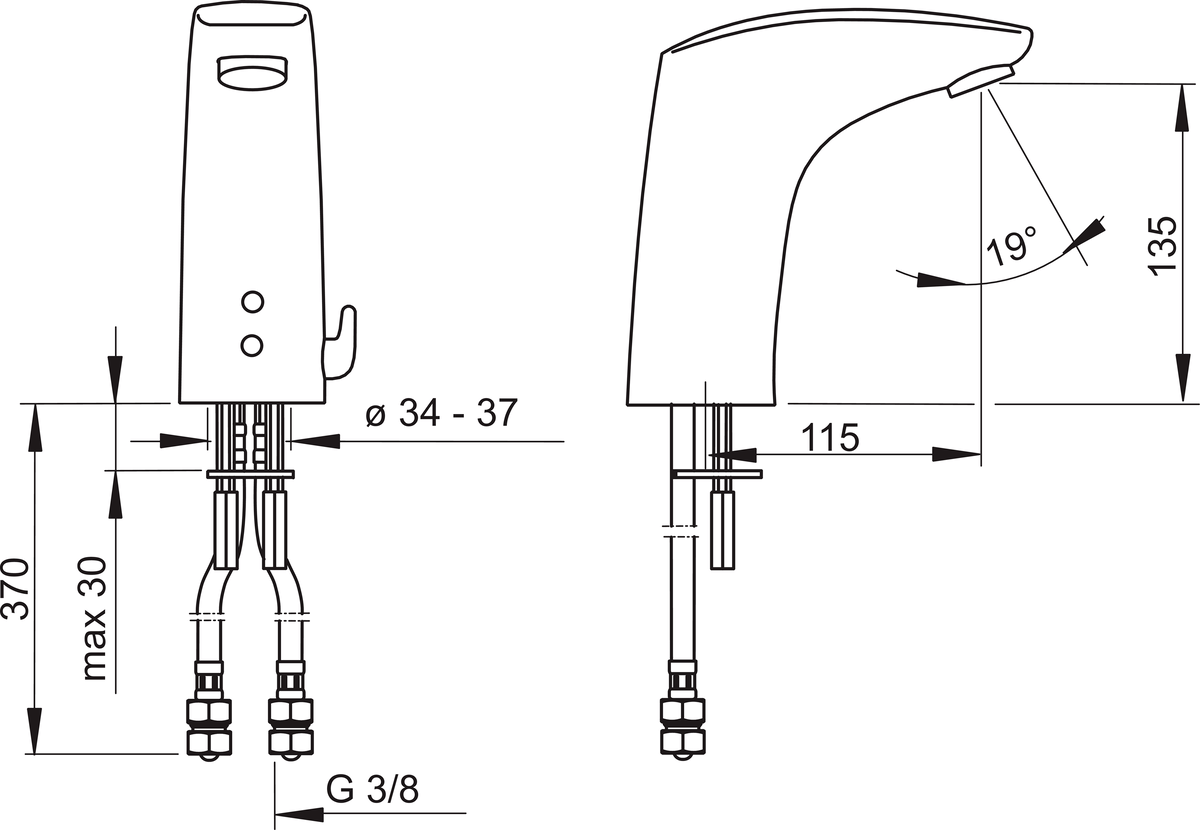 Oras 6250FZ Смеситель для умывальника, 6 V, Bluetooth 6250FZ Electra Хром  - Вид №1