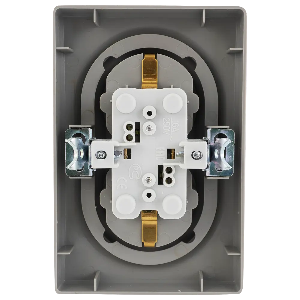 Розетка двойная встраиваемая Onekey Florence с заземлением, цвет серый 82127030 STLM-2151769 ONEKEYELECTRO - Вид №2