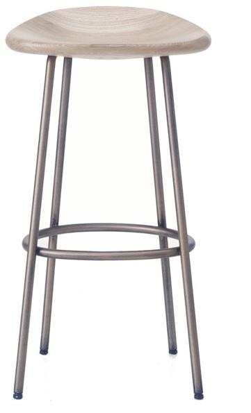 BassamFellows Высокий барный стул из стали и дерева Pebble Cb-273 - Вид №1