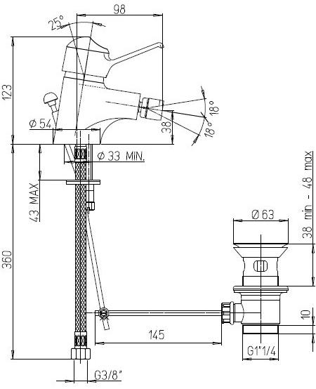 Paini Creta 30CR306R2LMKM смеситель для биде - Вид №2