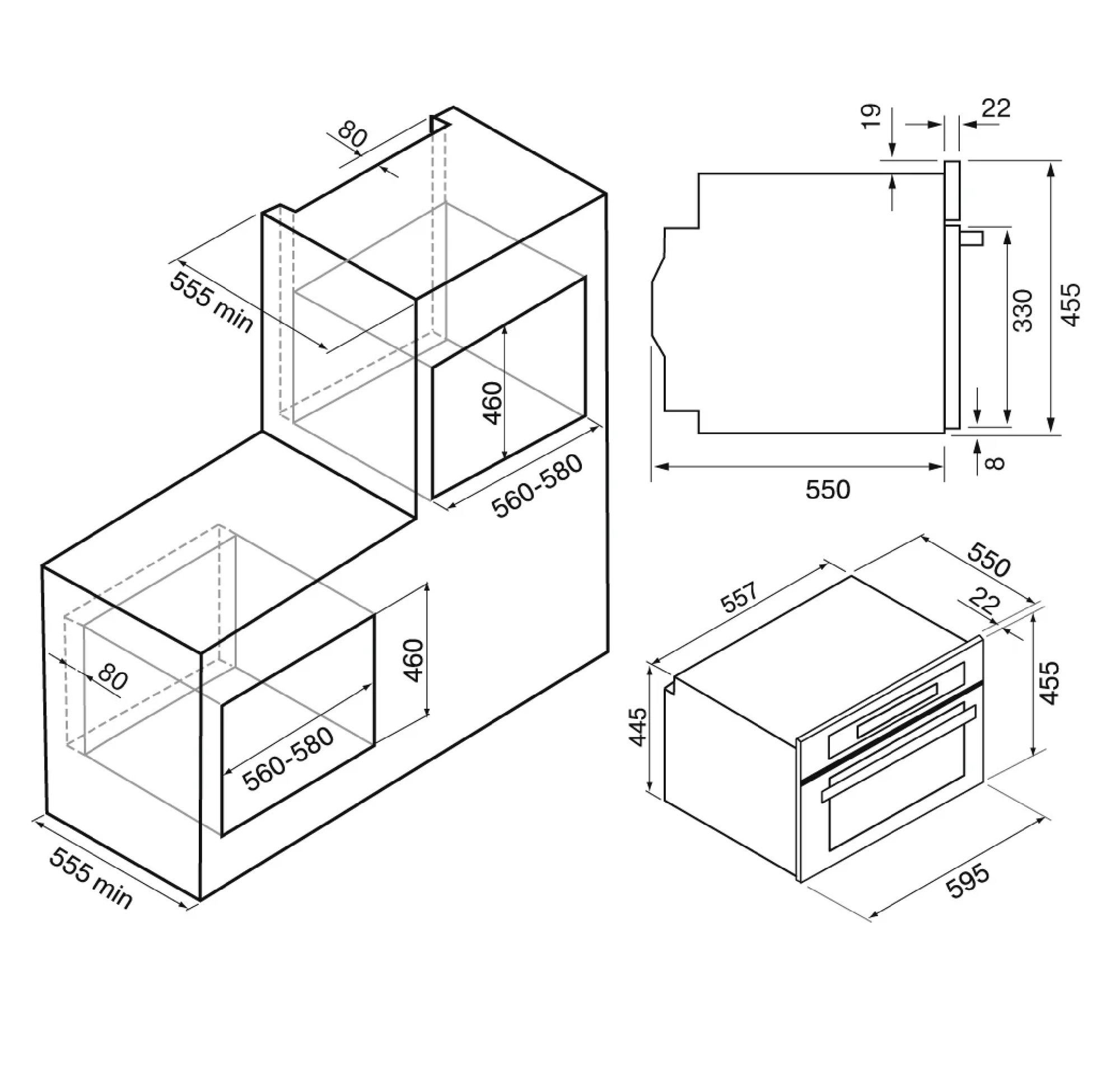 9138444 Электрический духовой шкаф KRONA PARABEL 45H BL/BL черный KRONA1 STDN-0103418 - Вид №8