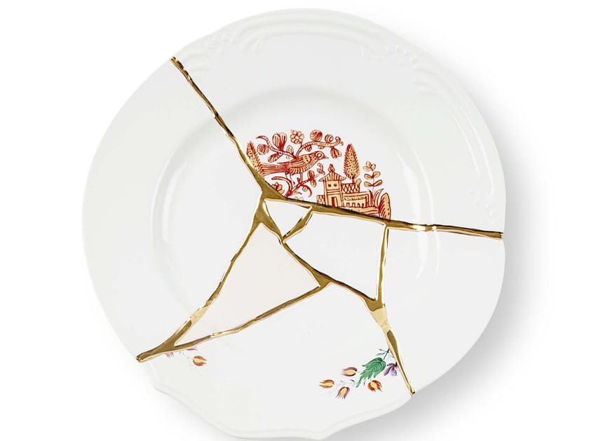 Фарфоровая плоская тарелка Seletti Kintsugi ARCH-00106768