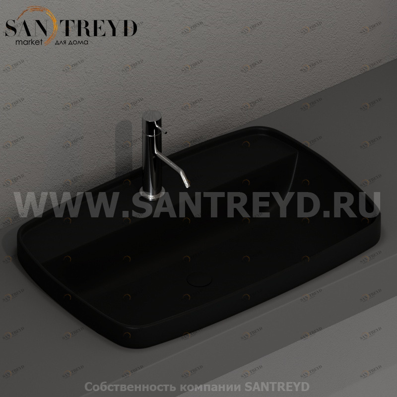 514231 Накладная раковина на столешницу  прямоугольная Kerasan Tribeca