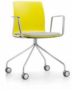 Dauphin Офисный стул пластиковый с колесами на жердочке Fiore Fi 7550