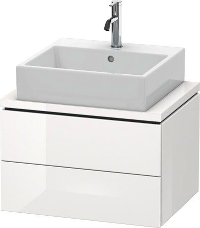 LC580504747 Тумбочка для компактной консоли L-Cube #LC5805 620 x 477 мм Каменно-синий глянцевый лак Duravit - Вид №2