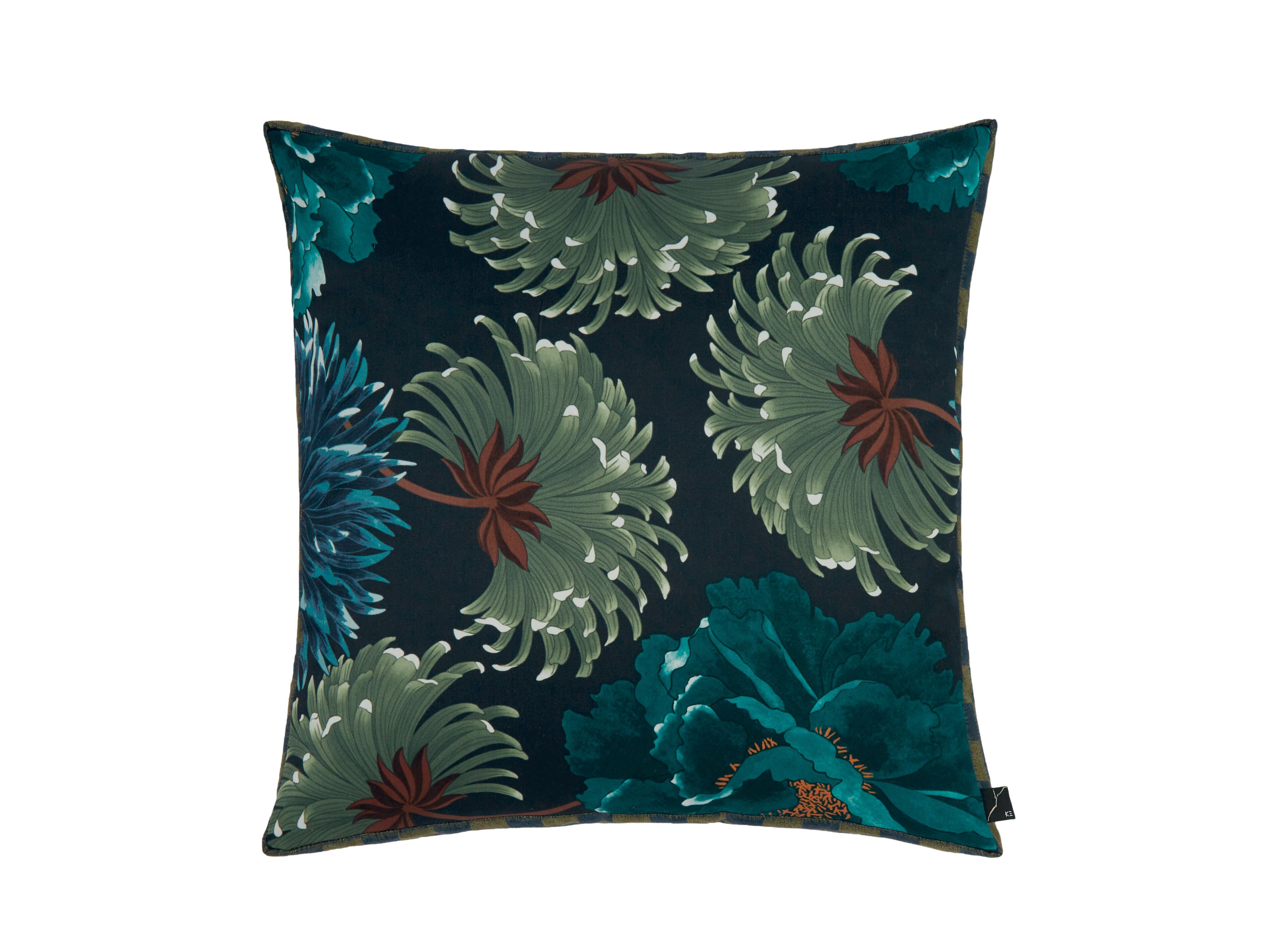 Квадратная подушка с цветочным рисунком K-3 Shogun Blue ARCH-00112422 - Вид №1