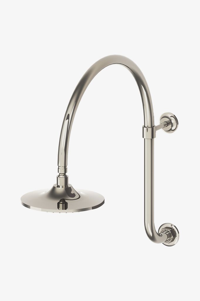 DSSH20 Настенная насадка с гусиной шеей, 8 дюймов, душевая лейка, рычаг и фланец Waterworks Dash