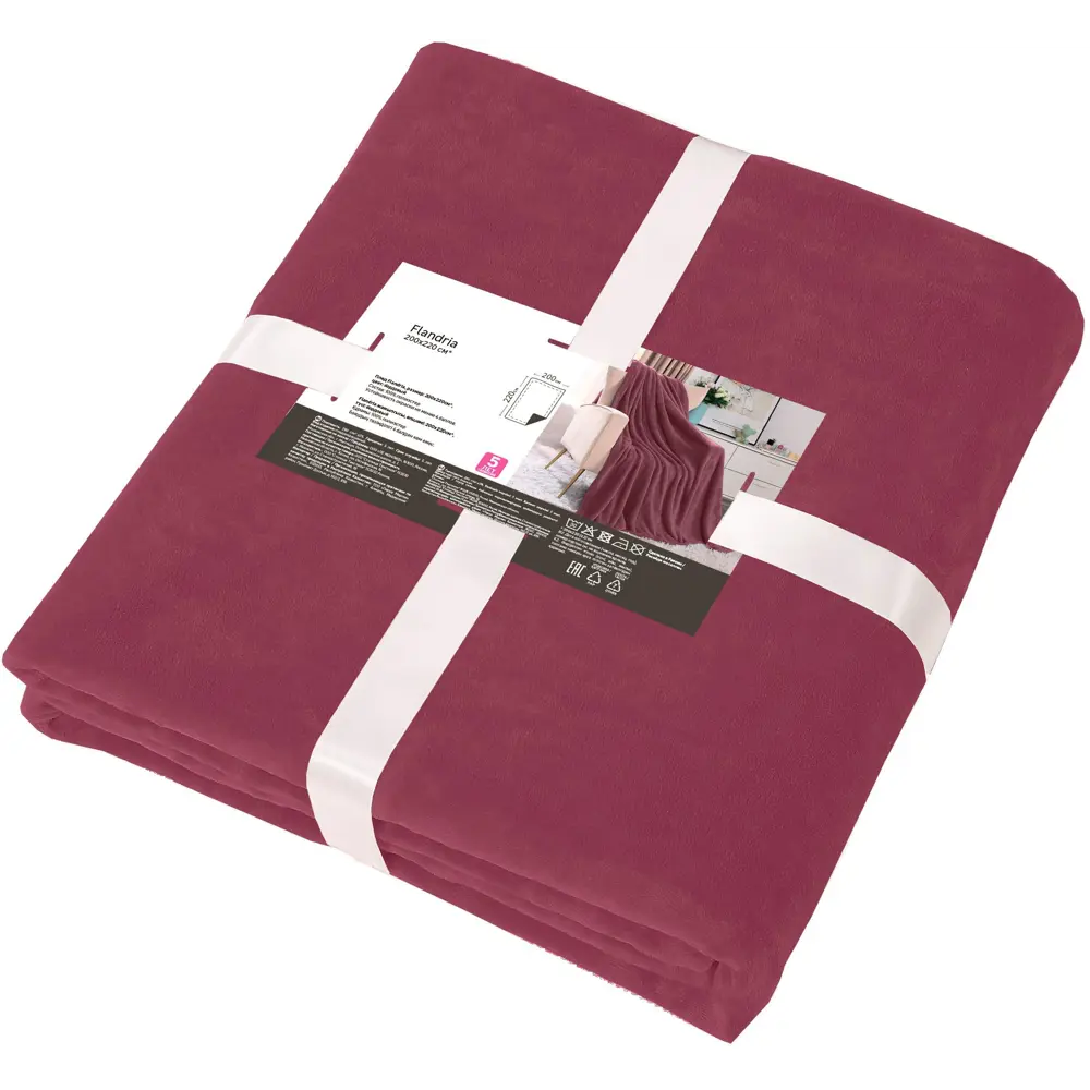 Santreyd Flandria — уютный плед из микрофибры бордового цвета 200×220 см 89380496 STLM-1522428 - Вид №2