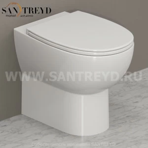 MD003BI Приставной унитаз напольный Белый Ceramica Globo 4ALL Италия