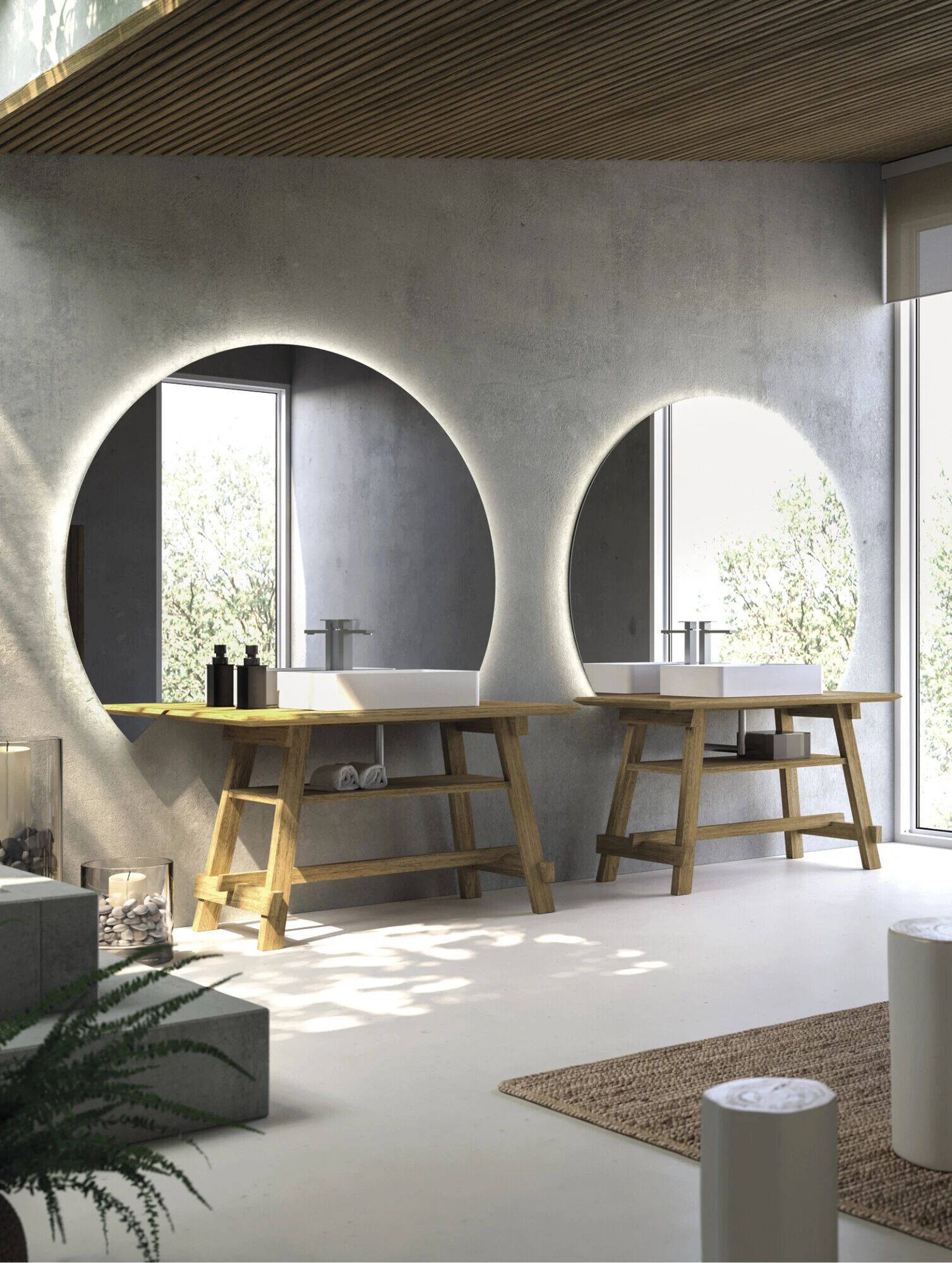 Раковина из массива дерева с зеркалом Devina Nais Arkitect ARCH-00127992 - Вид №2