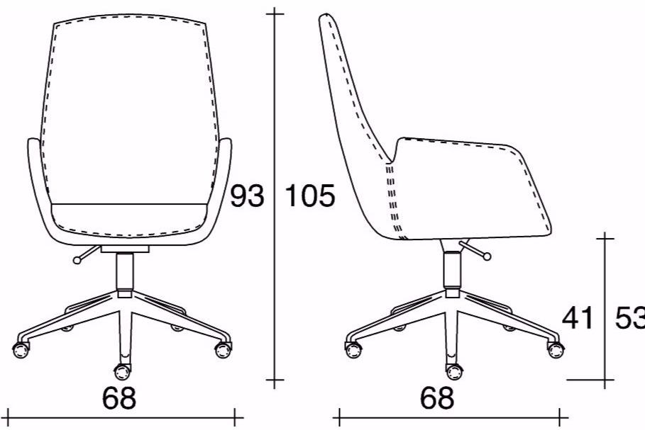 TALIN Регулируемое по высоте кресло для руководителя из кожи с 5 спицами и колесами Nubia sun-id-1390919 - Вид №3