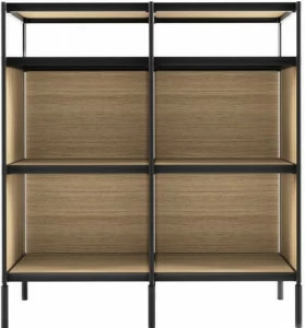 Alias Открытый книжный шкаф из фанерованной древесины Sec