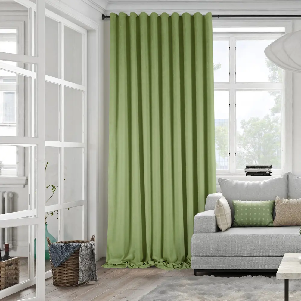 KREAFORTA Рим - штора на ленте со скрытыми петлями 200x310 см в цвете лайм 89392374 STLM-1569517 - Вид №7