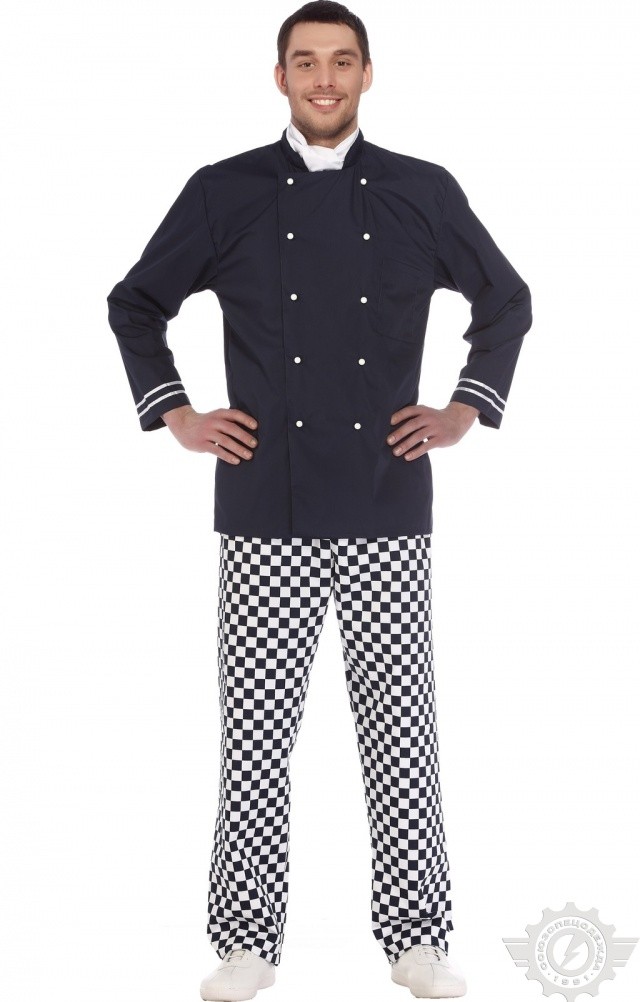 64695 Куртка поварская "Люкс-Лайт" темно-синяя  Повар  размер 40-42/158-164 Спецодежда  - Вид №7