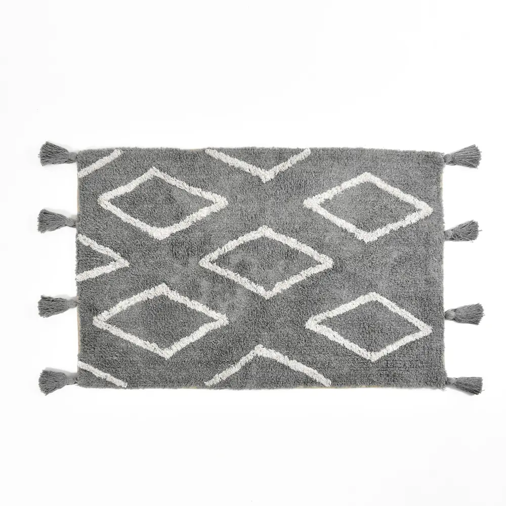 Santreyd Diamond Tassel — декоративный хлопковый коврик с геометрическим узором 60×90 см 89374305 STLM-1527219 - Вид №1