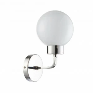 Бра со стеклянным плафоном белое Priscis 2598-1W FAVOURITE PRISCIS 00-3929902 Белый;серебро