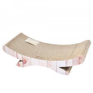 ПР0050047 Когтеточка для кошек Wood Print Лежанка картон 49х21,5х13см Foxie